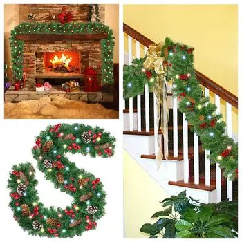 Christmas Decorations Rattan Hotel Mall Bar Door Decoration And Fireplace Home Indoor Outdoor