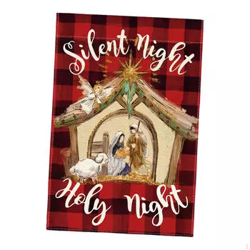 Рождественский декоративный садовый флаг приветственный баннер вертикальный открытый