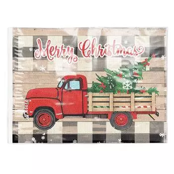 Christmas Diamond Painting Placemats Santa Claus DIY Diamond Dot Kits Reindeer Round Diamond Painting Table Mats for Home Decor CAND317