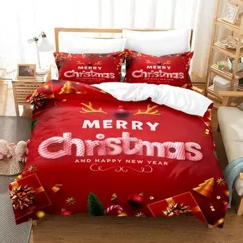 Christmas Digital Printing Bedding Four-Piece Three-Piece Set 135X200 two-piece set
