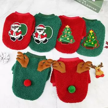 Christmas Dog Clothes New Year Dog Cat Christmas Sweater Costume Pet Clothing Outfit For Small Dog Chihuahua Yorkshire Puppy S