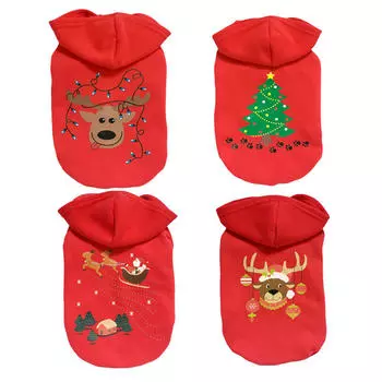 Christmas Dog Clothes New Year Pets Dog Coats Dog Sweater Pet Clothes Pet Hooded Sweatshirt Pet Halloween Cosplay Pet Dress Up S золотой