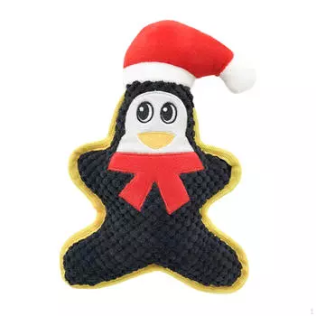 Christmas Dog Squeaky Toy Interactive Chewing Soft Keep Them Busy Plush Funny for Puppy penguin