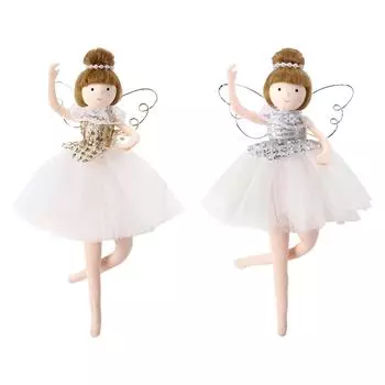 Christmas Doll Pendant Party Decor Craft Lovely Charm Display Collectible золотистый