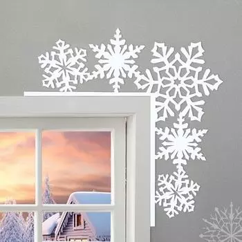 Christmas Door Frame Decoration Wall Window DIY Craft Door Corner Sign Decor for Xmas Shelf Mirror Cabinet Window Home