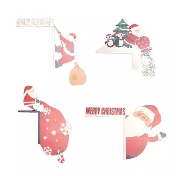 Christmas Door Frame Decoration Wood Santa Ornaments Christmas Decorations New Year 2024 Wall Corner Sign Home Party