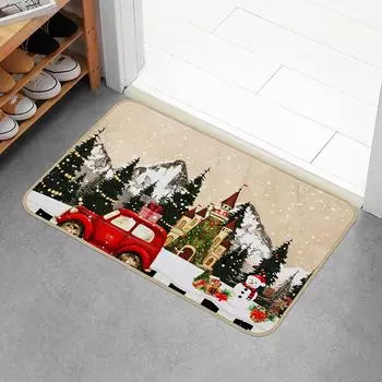 Christmas door mat anti slip mat for entrances,kitchens, living rooms,bedrooms,laundry rooms-machine washable holiday floor mat 400MMx600MM