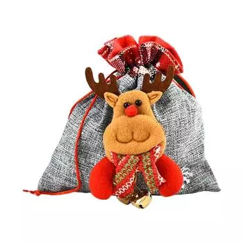 Christmas Drawstring Bags Bell Santa Claus Snowman Storage Bag Door Candy Stocking Large Capacity Handbag Holder New Year santa claus
