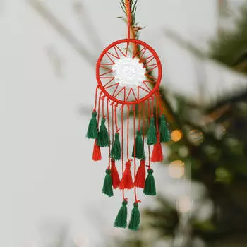 Christmas Dream Catcher with Tassel Ornament Gift Home Decor,Birthday Wall Art Hanging Boho