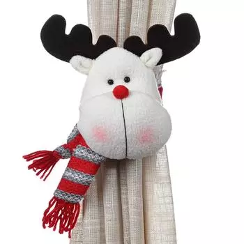 Christmas Elastic Enchanting Curtain Holders In Santa Snowman And Reindeer Themed Designs Christmas Curtain Clip Reindee