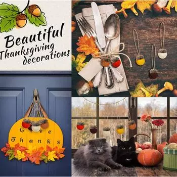 Christmas Felt Acorn Xmas Tree Hanging Decorations DIY Crafts Bundle of 6 розовый