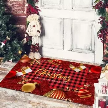 Christmas Floor Mat Entrance Doormat Bedroom Bath Toilet Anti Slip Carpet 2024 Merry Christmas Decoration for Home New Year Gift 40x60cm