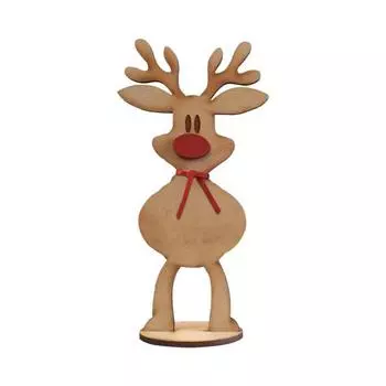 Christmas Freestanding Reindeer Holiday Wooden Standing Reindeer Tabletop Decoration for Xmas Dinner Table Decor 15cm