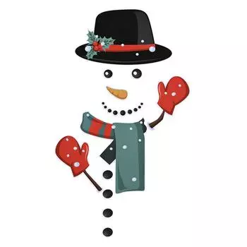 Christmas Fridge Sticker Set Interesting Cartoon Home Kitchen Decor Scene Layout DIY Refrigerator Decals Holiday Style Stickers