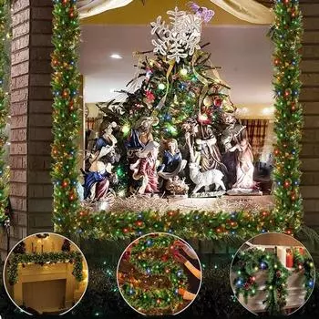 Christmas Garland With Pinecones Red Berries Christmas Decoration Garland Rattan