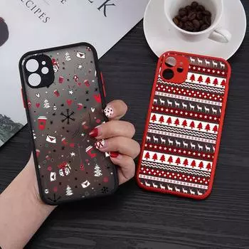 Christmas gift anowman santa Phone Case matte transparent For iphone 11 12 13 6 s 7 8 plus mini x xs xr pro max cover iPhone11pro