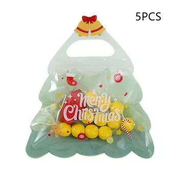 Christmas Gift Bags Santa Elk Snowflake Tote Bag Children S Gift Bags Thickened Non-Woven Waterproof Bag Christmas Decoration 5PCS