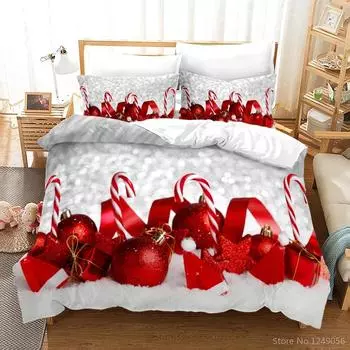Christmas Gift Merry Christmas Printed Duvet Cover Set with Pillowcase 3d Bedding Set Twin Full Queen King Bedroom Decoration 135x200cm