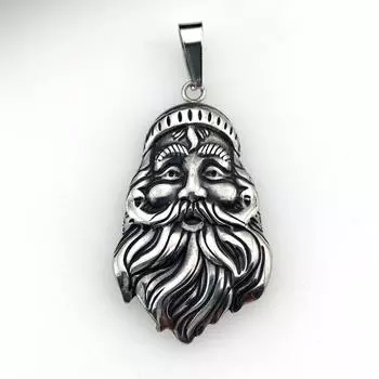 Christmas Gift Retro Personality Old Man Pendant Titanium Steel Necklace Personality Hip Hop Sweater Chain Accessories