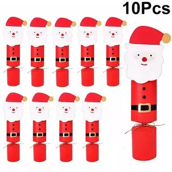 Christmas Gift Wrapping Box Funny Cartoon Style Party Supplies Packing Bags Gift Bags Santa Claus Shape DIY 10PCS/Set