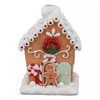 Christmas Gingerbread House Classic Exquisite Resin Christmas House Tabletop Decoration for Gift