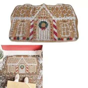 Christmas Gingerbread House Mat 40x60cm Gingerbread House Doormat Non-Slip Gingerbread House Carpet for Home Decoration CHINA