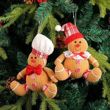 Christmas Gingerbread Man Doll Xmas Tree Hanging Ornament Pendants Kids New Year Gift 2024 Christmas Decoration For Home Navidad
