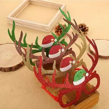 Christmas Glasses Frame, Children S Elk Christmas Dress-Up Antler Glasses Christmas Headgear