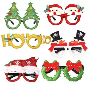 Christmas Glasses Glitter Party Glasses Frames Christmas Decoration Costume Glasses For Holiday Christmas Parties