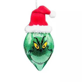 Christmas Glitter Green Toy with Christmas Hat Ornaments Christmas Tree Hanging Decorations Holiday