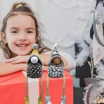 Christmas Gnome Decor Christmas Gnomes Ornament Pine Cone Gnome Ornament Home Statue Figurine Decor Desk Accessories коричневый