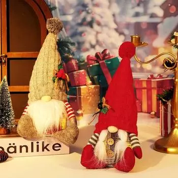 Christmas Gnome Faceless Doll Night Light Merry Christmas Decor For Home Holiday Ornament Gift Navidad New Year Doll Ornaments 28cm