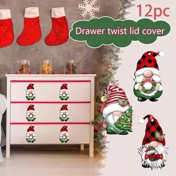 Christmas Gnome Knob Cover Novel Button Circular Door Knot Knob Decorative Cabinet, Gnome Knob Cover Suitable For Cabinet Knobs One Size