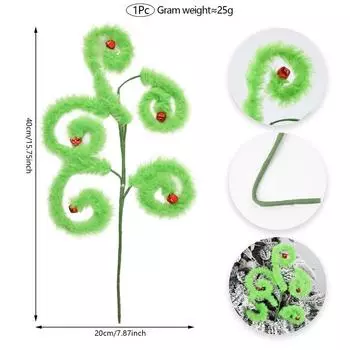 Christmas Green Feathers Hairy Christmas Cuttings Hairy Christmas Tree Ornaments Christmas Hat Wreath Vase