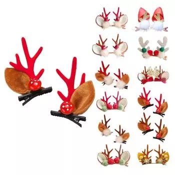 Christmas Hair Clip, Deer Antler Headpiece, Hair Accessory, Christmas Holiday, Internet , Cute Deer Antler Accessory Clip One Size