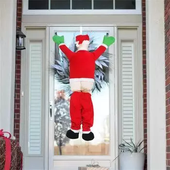 Christmas Hanging Santa Suit From On The Gutter Roof Outdoor Decoration Big 110CM 3.6FT One Size