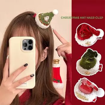 Christmas Hat Women Hair Clip Hairpin Barrettes For Women Girls Xmas Headwear Party Decoration Hair Accessories A3