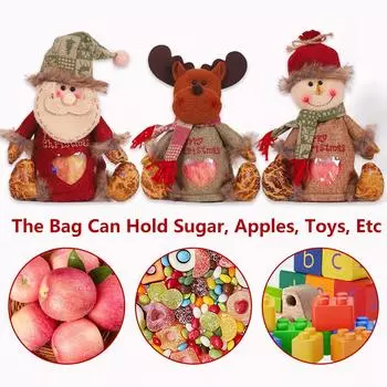 Christmas Head Of The Bed Gift Bag Santa Claus Snowman Apple Christmas Elk Gift Love Doll Zippe P9W4 A-1pcs