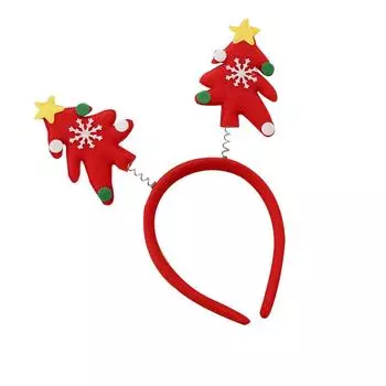 Рождественские повязки на голову для женщин, мужчин, детей, головные уборы в форме рождественской елки для украшения вечеринок красный
