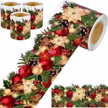 Christmas Holiday Decoration Border Stickers Handmade Crafts Decoration Stickers One Size