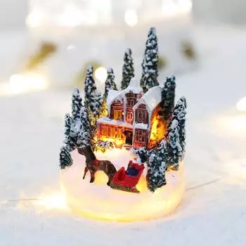 Christmas House Glowing Miniature Creative Ornament Christmas cottage