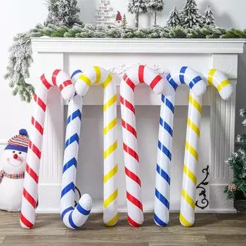 Christmas Inflatable Canes Merry Christmas Decorations Christmas Ornament Xmas Gifts Navidad Natal Noel New Year 2024 30cmX87cm красный