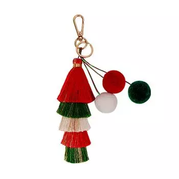 Christmas Key Chains Rings Holders Creative DIY Chic Hair Ball Tassels Bags Pendants Hand Woven