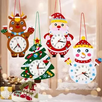 Christmas Kit DIY Clock Adhesive Clear Die Rich Time For Home Decor Christmas New Year Decorations Snowmen Handwork Decorative