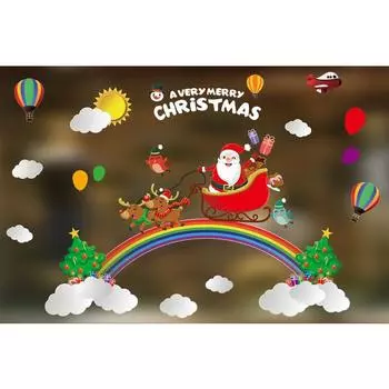 Christmas Large Festive Static Window Stickers Pvc Cling Decorations For Joyful Holiday Spirit HYC81