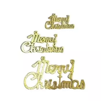 Christmas Letter Card Gold and Silver English Film Christmas Tree Decoration