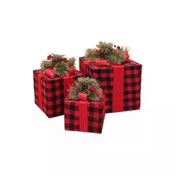 Christmas Lights Gift Box Decoration 3-Piece Set One Size