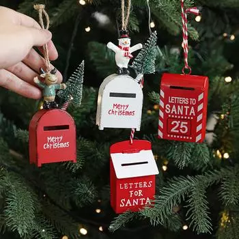 Christmas Mailbox elk Mailbox Pendant Holiday Mailbox Pendant Santa Claus Red 2
