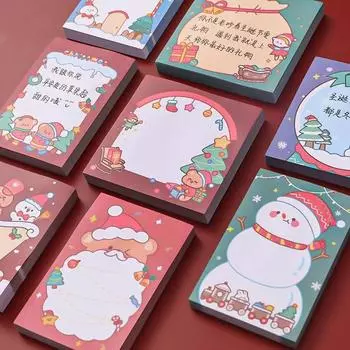 Christmas Memo Pad 100sheets Sticky Cartoon Santa Claus Tree Bear Mini Notepad N Times Memo Notes Gift C Sn