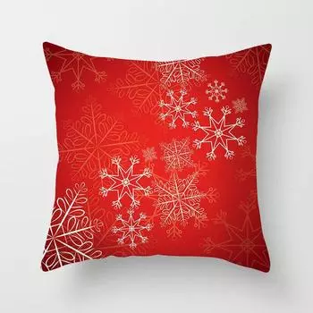 Christmas Merry Cushion Cover Xmas Home Sofa Decor Snowflake Deer Case Pillow White Snow